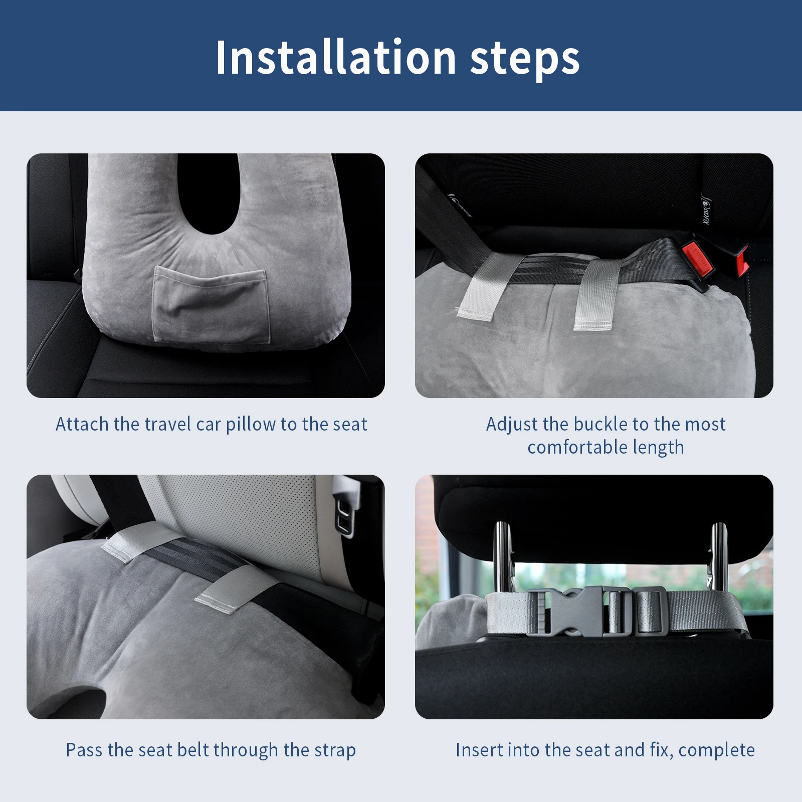 Children's Car Travel Pillow Soft Comfortable Crystal Velvet Detachable Fabric Head Support Pillow for Kids on-the-Go - Image 3