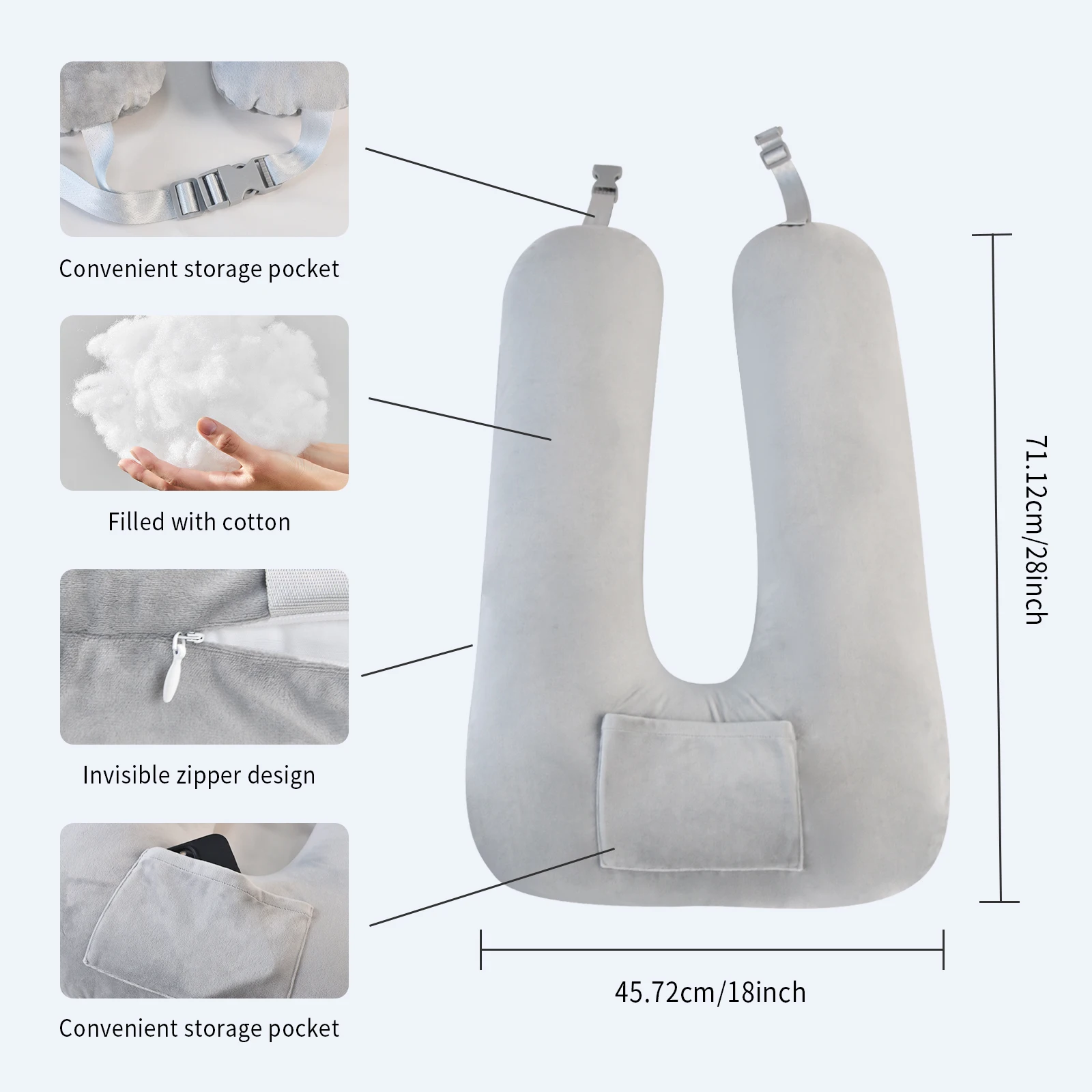 Children's Car Travel Pillow Soft Comfortable Crystal Velvet Detachable Fabric Head Support Pillow for Kids on-the-Go - Image 2