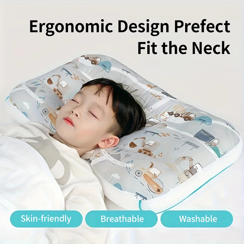 Children's Pillow with Pillowcase Machine Washable Baby Pillow Cute Cartoon Print ideal Baby Birth Gift - Image 2