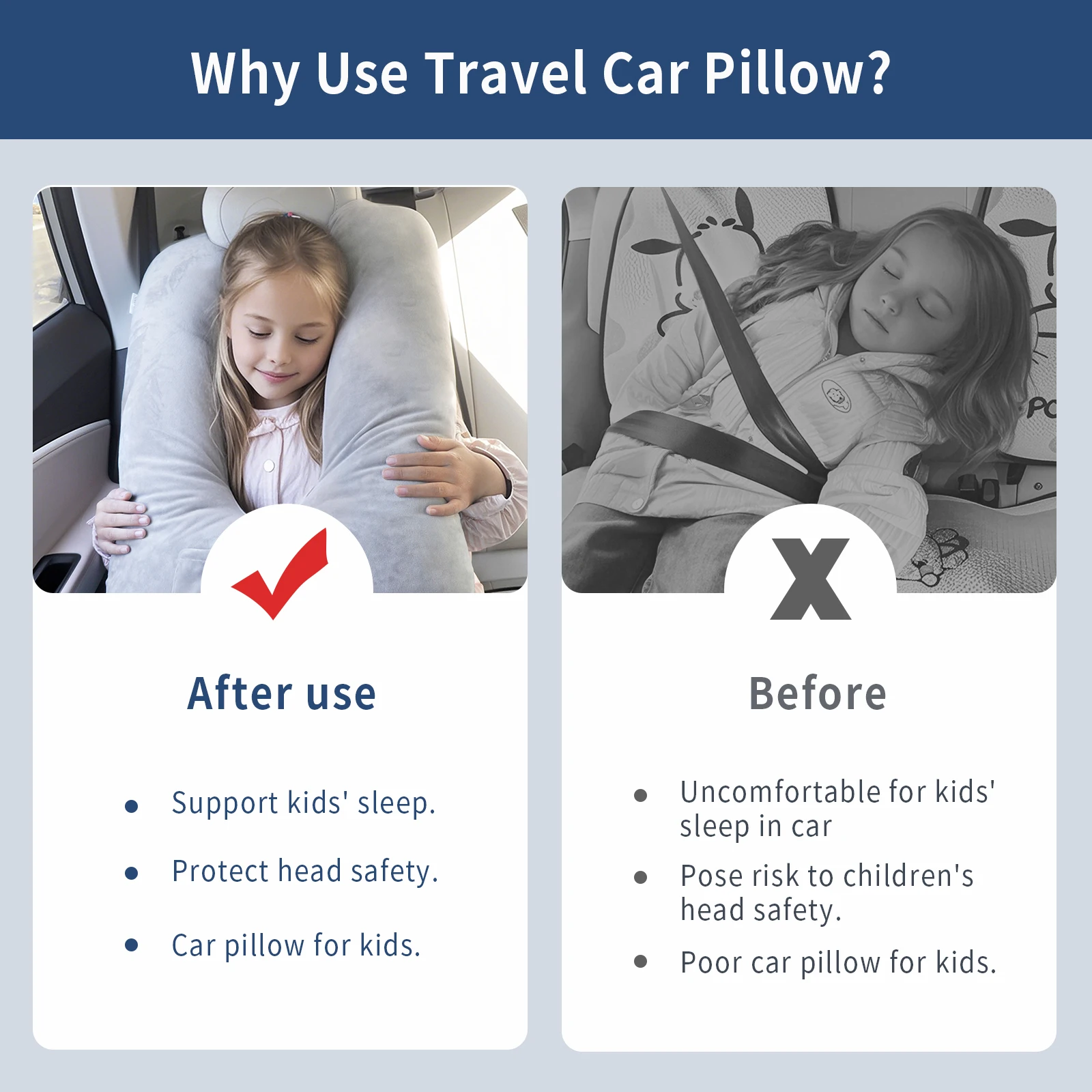 Children's Car Travel Pillow Soft Comfortable Crystal Velvet Detachable Fabric Head Support Pillow for Kids on-the-Go - Image 4